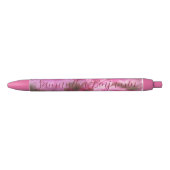 Zachte Roze Bloem Blauwe Inkt Pen (Voorkant)