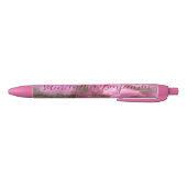 Zachte Roze Bloem Blauwe Inkt Pen (Bodem)