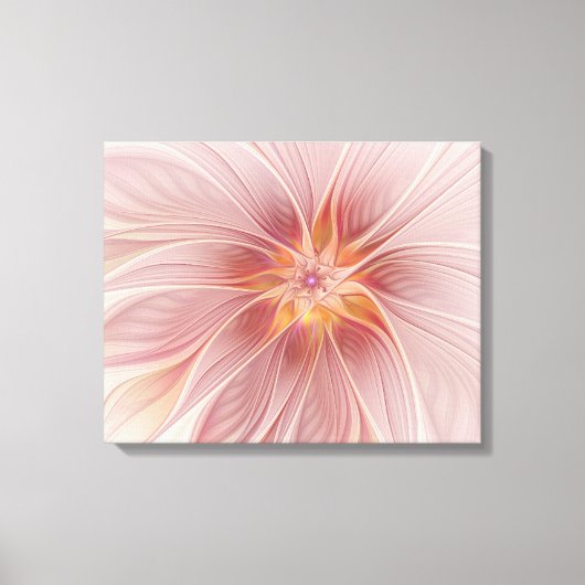 Zachte Roze Bloem Droom Abstracte Fractale Kunst B Canvas Afdruk (Voorkant)