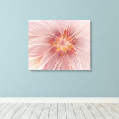 Zachte Roze Bloem Droom Abstracte Fractale Kunst B Canvas Afdruk (Insitu (Houten vloer))