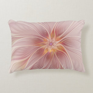 Zachte Roze Bloem Droom Abstracte Fractale Kunst B Decoratief Kussen