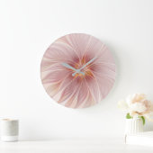Zachte Roze Bloem Droom Abstracte Fractale Kunst B Grote Klok (Huis)