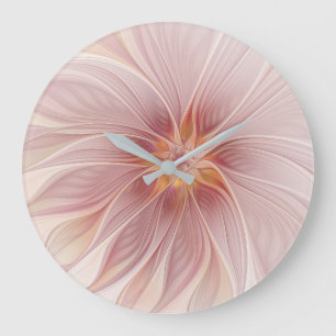 Zachte Roze Bloem Droom Abstracte Fractale Kunst B Grote Klok