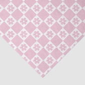 Zachte roze bloem geruit patroon tissuepapier (Detail)