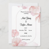 Zachte Roze Bloem Kader Uitnodiging (Voorkant)