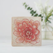 Zachte roze bloem kunst feestdagenkaart (Staand voorkant)