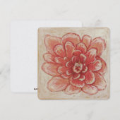 Zachte roze bloem kunst feestdagenkaart (Voorkant / Achterkant)