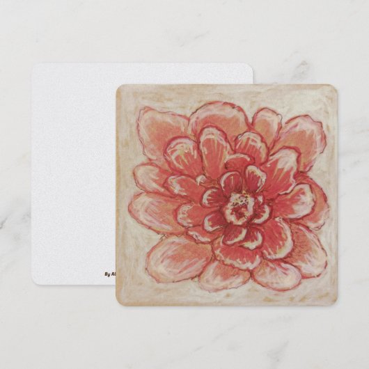 Zachte roze bloem kunst feestdagenkaart (Voorkant / Achterkant)