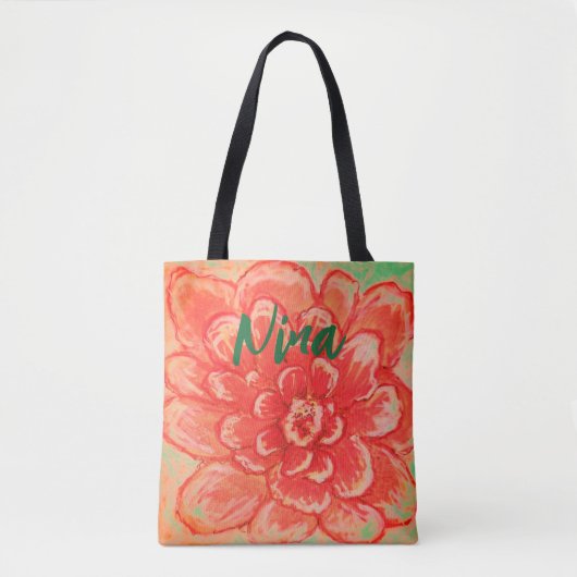 Zachte roze bloem kunst tote bag (Voorkant)