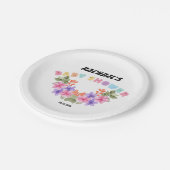 Zachte Roze Bloem Meisje Baby Shower Papieren Bordje (Gekanteld)