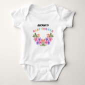 Zachte Roze Bloem Meisje Baby Shower Romper (Voorkant)