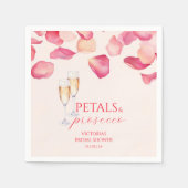 Zachte Roze Bloemblaadjes en Prosecco Bruidsdiner Servet (Voorkant)