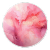 Zachte roze bloemblaadjes keramische knop (Voorkant)