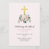 Zachte roze Bloemen Begrafenis Gedenkteken Orde va Programmakaart (Voorkant)