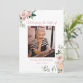 Zachte roze Bloemen Begrafenis Gedenkteken Orde va Programmakaart (Staand voorkant)