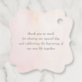 Zachte roze bloemen bruiloft dank u bedankjes labels (Achterkant)