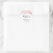 Zachte roze bloemen Elegant dank u Ronde Sticker (Tas)