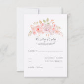 Zachte roze bloemen Elegante moderne bruiloft RSVP (Voorkant)