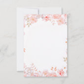 Zachte roze bloemen Elegante moderne bruiloft RSVP (Achterkant)