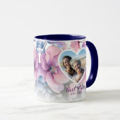 Zachte roze Bloemen Hart Foto Moederdag Gift Mok (Voorkant rechts)