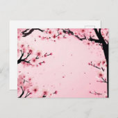 Zachte Roze Bloemen Kersenbloesem Briefkaart (Voorkant / Achterkant)