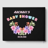 Zachte Roze Bloemen Meisje Baby Shower Gastenboek (Achterkant)