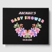 Zachte Roze Bloemen Meisje Baby Shower Gastenboek (Voorkant)