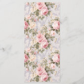 Zachte roze bloemen menu (Achterkant)