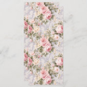 Zachte roze bloemen menu (Voorkant / Achterkant)