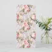 Zachte roze bloemen menu (Staand voorkant)