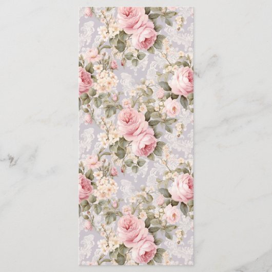 Zachte roze bloemen menu (Voorkant)