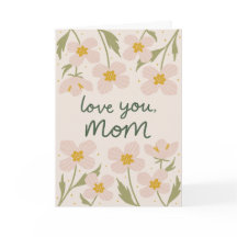 Zachte roze bloemen Moederdag Kaart