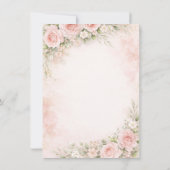 Zachte Roze Bloemen Plat Kaart Save The Date (Achterkant)