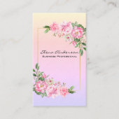 Zachte roze bloemen visitekaartje (Voorkant)