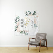 ZACHTE ROZE BLOEMEN WATERVERF BABYSHOWER WELKOMST WANDKLEED (In Situ (horizontaal))