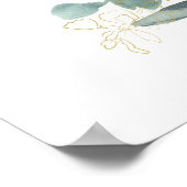 ZACHTE ROZE BLOEMEN WATERVERF BRUIDSSHOWER WELKOM POSTER (Hoek)