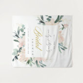 ZACHTE ROZE BLOEMEN WATERVERF BRUIDSSHOWER WELKOM WANDKLEED (Voorkant (horizontaal))