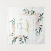 ZACHTE ROZE BLOEMEN WATERVERF BRUIDSSHOWER WELKOM WANDKLEED (Voorkant)