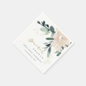 ZACHTE ROZE BLOEMENBOeket Aquarel Bruidsdouche Servet (Hoek)