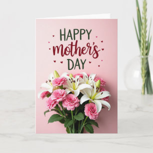 Zachte Roze Bloemendagkaart Kaart