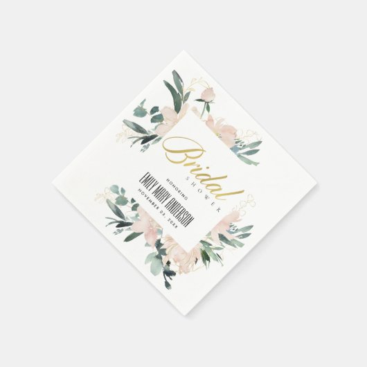 ZACHTE ROZE BLOEMENFRAME WATERVERF BRUIDSDOUCHERIE SERVET (Hoek)