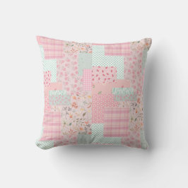 Zachte Roze Bloemenkussen | Elegante Roze Esthetie Kussen