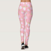 Zachte roze bloemenpastelbloemblaadjes patroon leggings (Achterkant)