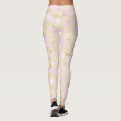 Zachte roze bloemenpastelbloemblaadjes patroon leggings (Achterkant)