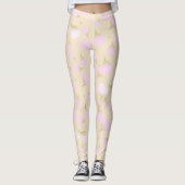 Zachte roze bloemenpastelbloemblaadjes patroon leggings (Voorkant)