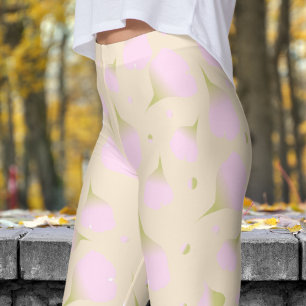 Zachte roze bloemenpastelbloemblaadjes patroon leggings