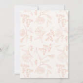 Zachte roze bloemenprint verjaardag kaart (Achterkant)