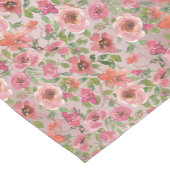 Zachte roze bloemetjestafelloper korte tafelloper (Hoek)