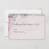 Zachte roze bloemgrens RSVP (Voorkant)