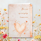 Zachte Roze Bloemhart met Antieke Krulrand Feestdagen Kaart